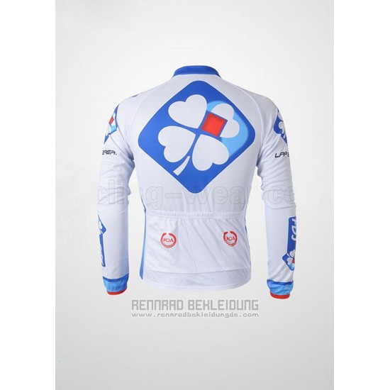 2010 Fahrradbekleidung FDJ Wei und Hellblau Trikot Langarm und Tragerhose